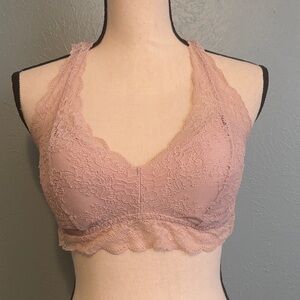 Gilligan & O'Malley Lace Bralette in Blush